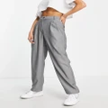 Monki tailored pants in grey herringbone