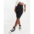 Calvin Klein Jeans cut out waistband knitted skirt in black