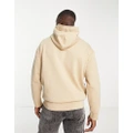 Calvin Klein half zip hoodie in tan-Brown