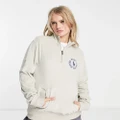 Polo Ralph Lauren x ASOS exclusive collab half zip sweat with small circle logo in stone-White