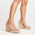 Madden Girl Hillaire raffia wedge heeled sandals in clear