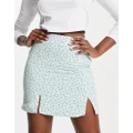 Glamorous 90s mini shift skirt in mint lilac ditsy-Multi