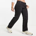Weekday Pin mid rise straight leg jeans in black