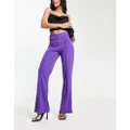 Y.A.S tailored wide leg pants with zip front in purple