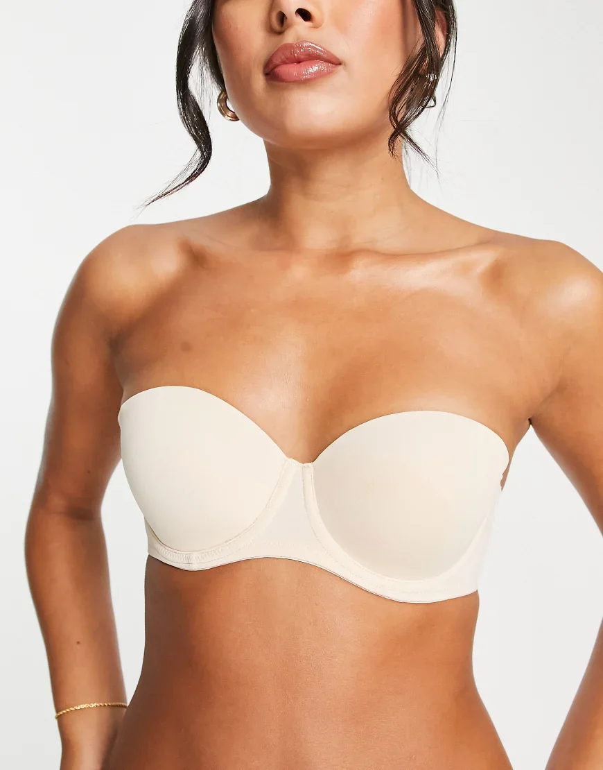 Dorina Michelle strapless bandeau bra in beige-Neutral