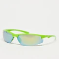 AIRE Cetus festival sunglasses with pink mirror lens in green