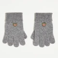 GANT wool gloves in grey with shield logo