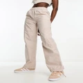 ASOS DESIGN clean pull on cargo pants in stone-No colour