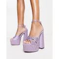 Tammy Girl embellished platform heeled sandals in lilac-Purple