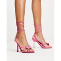 Tammy Girl embellished butterfly heeled sandals in pink