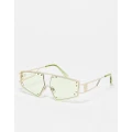 Jeepers Peepers cut out visor festival sunglasses in green