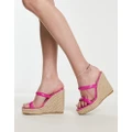 Glamorous espadrille wedge heeled sandals in pink