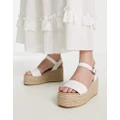 Glamorous espadrille platform sandals in white