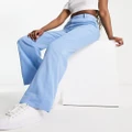 Monki mid rise tailored pants in blue (part of a set)