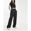 Pieces high waisted straight leg pants in black