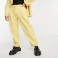 Monki tapered pants in yellow pinstripe (part of a set)