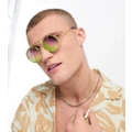 Spitfire Lennon round flip sunglasses in lilac and gold - exclusive to ASOS-Purple