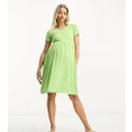 Mamalicious Maternity smock mini dress in green