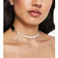 ASOS DESIGN choker necklace with pearl detail-Black