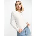 Obey chloe cropped long sleeve top in white
