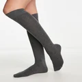 ASOS DESIGN over the knee socks-Grey