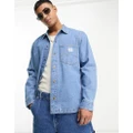 Lee workwear loose fit denim overshirt in mid wash (part of a set)-Blue