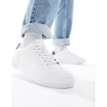 Pull & Bear quilted sneakers with black back tab in white