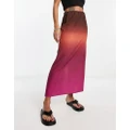 Pull & Bear maxi column skirt in brown ombre