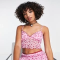 Reclaimed Vintage ditsy print cami top in pink (part of a set)