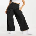 Daisy Street wide leg cargo pants in black nylon