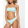 Volcom Simply Soft cheeky bikini bottoms in pale aqua-Blue