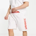 Lacoste lounge shorts in off white with contrast waistband