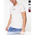 Hollister 5 pack central plain and chest stripe logo t-shirt in multi