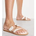 South Beach hardware flat sandals in cream-White