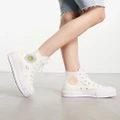 Converse Chuck Taylor All Star Lift hi astronomy sneakers in white and coral-Grey
