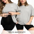 ASOS DESIGN Maternity 2-pack basic legging shorts in black
