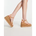 Madden Girl Vault-C cork wedge heeled sandals in tan-Brown