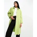 Helene Berman raglan trench coat in apple green