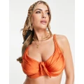 Pour Moi Fuller Bust Azure underwired bikini top in burnt orange