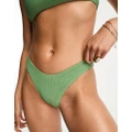 Champion high leg crinkle bikini bottoms in sage green