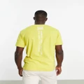 Champion Rochester Future t-shirt with globe back print in yellow