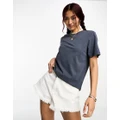 Pieces boxy t-shirt in slate blue