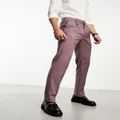 Ben Sherman pleated smart pants in mauve-Purple