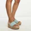 Pull & Bear platform espadrille sandals in light blue