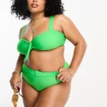 Brave Soul Plus belted bikini bottoms in green