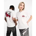 Vans rose bed skull back print t-shirt in white