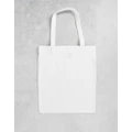 ASOS DESIGN heavyweight cotton tote bag in ecru-White