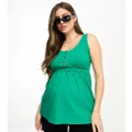 Mamalicious Maternity button down sleeveless top in green