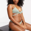Hollister crossover bikini top in green (part of a set)