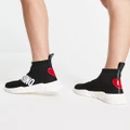 Love Moschino logo sock sneakers in black